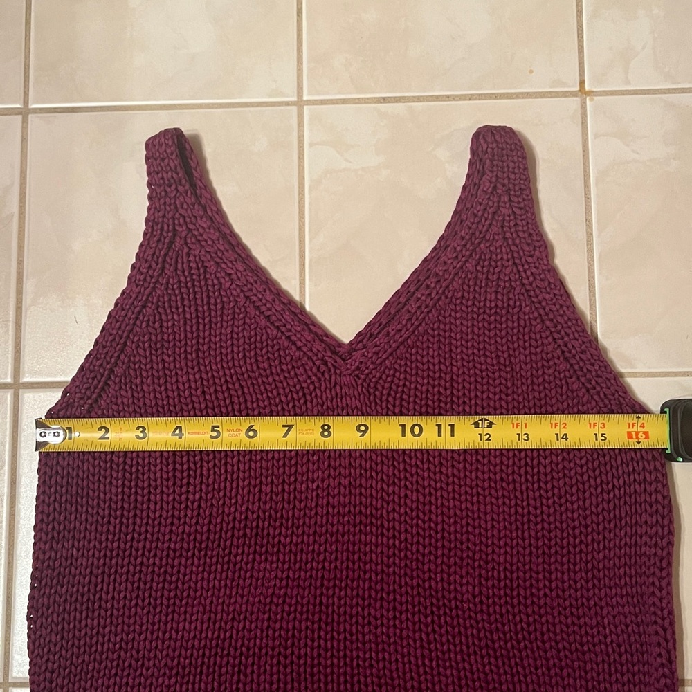 Banana Republic Purple Burgundy Knit 100% Cotton Sweater Tank Vest - Picture 7 of 11